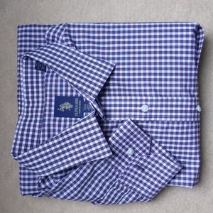 Mens US Polo Assn Dress Shirt, Purple/White Check, Size 16.5, 34-35